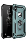 Mey İthalat®  iPhone XS Max Kılıf Sofya Yüzüklü Silikon Kapak - Yeşil