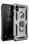 Mey İthalat®  iPhone XS Max Kılıf Sofya Yüzüklü Silikon Kapak - Gümüş