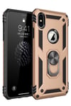 Mey İthalat®  iPhone XS Max Kılıf Sofya Yüzüklü Silikon Kapak - Gold