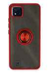 Mey İthalat®  Realme C11 2021 Kılıf Montreal Yüzüklü Silikon Kapak - Kırmızı