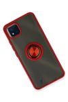 Mey İthalat®  Realme C11 2021 Kılıf Montreal Yüzüklü Silikon Kapak - Kırmızı