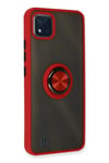 Mey İthalat®  Realme C11 2021 Kılıf Montreal Yüzüklü Silikon Kapak - Kırmızı