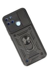 Mey İthalat®  Realme C25Y Kılıf Pars Lens Yüzüklü Silikon - Siyah