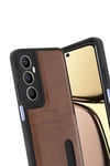 Mey İthalat®  Realme C65 Sara Kartvizitli Deri Kılıf - Taba