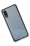 Mey İthalat®  Samsung Galaxy A02 Kılıf Miami Şeffaf Silikon - Siyah