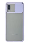 Mey İthalat®  Samsung Galaxy A02 Kılıf Palm Buzlu Kamera Sürgülü Silikon - Lila