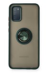 Mey İthalat®  Samsung Galaxy A02S Kılıf Montreal Yüzüklü Silikon Kapak - Yeşil