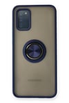 Mey İthalat®  Samsung Galaxy A02S Kılıf Montreal Yüzüklü Silikon Kapak - Lacivert