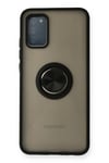 Mey İthalat®  Samsung Galaxy A02S Kılıf Montreal Yüzüklü Silikon Kapak - Siyah