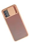 Mey İthalat®  Samsung Galaxy A02S Kılıf Palm Buzlu Kamera Sürgülü Silikon - Pembe