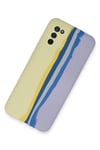 Mey İthalat®  Samsung Galaxy A03S Kılıf Ebruli Lansman Silikon - Sarı-Lila