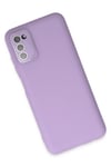 Mey İthalat®  Samsung Galaxy A03S Kılıf Lansman Glass Kapak - Lila