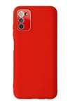 Mey İthalat®  Samsung Galaxy A03S Kılıf Lansman Glass Kapak - Kırmızı
