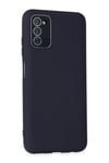 Mey İthalat®  Samsung Galaxy A03S Kılıf Lansman Glass Kapak - Lacivert