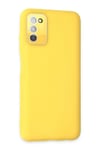 Mey İthalat®  Samsung Galaxy A03S Kılıf Lansman Glass Kapak - Sarı