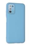 Mey İthalat®  Samsung Galaxy A03S Kılıf Lansman Glass Kapak - Mavi