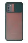 Mey İthalat®  Samsung Galaxy A03S Kılıf Palm Buzlu Kamera Sürgülü Silikon - Yeşil