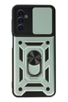 Mey İthalat®  Samsung Galaxy A04S Kılıf Pars Lens Yüzüklü Silikon - Yeşil