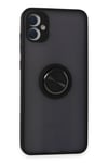Mey İthalat®  Samsung Galaxy A05 Kılıf Montreal Yüzüklü Silikon Kapak - Siyah