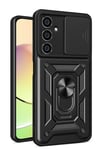 Mey İthalat®  Samsung Galaxy A05 Kılıf Pars Lens Yüzüklü Silikon - Siyah