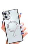 Mey İthalat®  Samsung Galaxy A06 Joke Simli Magneticsafe Kılıf - Siyah