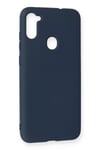 Mey İthalat®  Samsung Galaxy A11 Kılıf Nano içi Kadife Silikon - Lacivert