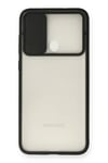 Mey İthalat®  Samsung Galaxy A11 Kılıf Palm Buzlu Kamera Sürgülü Silikon - Siyah