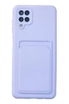 Mey İthalat®  Samsung Galaxy A12 Kılıf Kelvin Kartvizitli Silikon - Lila