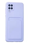 Mey İthalat®  Samsung Galaxy A12 Kılıf Kelvin Kartvizitli Silikon - Lila