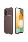 Mey İthalat®  Samsung Galaxy A13 4G Kılıf Auto Focus Karbon Kapak - Kahverengi