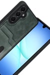 Mey İthalat®  Samsung Galaxy A17 5G Sara Kartvizitli Deri Kılıf - Yeşil