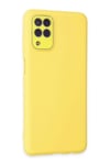 Mey İthalat®  Samsung Galaxy A22 Kılıf Lansman Glass Kapak - Sarı