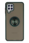 Mey İthalat®  Samsung Galaxy A22 Kılıf Montreal Yüzüklü Silikon Kapak - Yeşil