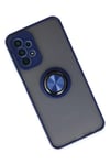 Mey İthalat®  Samsung Galaxy A23 4G Kılıf Montreal Yüzüklü Silikon Kapak - Lacivert