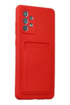 Mey İthalat®  Samsung Galaxy A32 Kılıf Kelvin Kartvizitli Silikon - Kırmızı