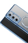Mey İthalat®  Samsung Galaxy A37 5G Joke Simli Magneticsafe Kılıf - Mavi