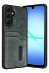 Mey İthalat®  Samsung Galaxy A37 5G Sara Kartvizitli Deri Kılıf - Yeşil