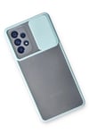Mey İthalat®  Samsung Galaxy A53 5G Kılıf Palm Buzlu Kamera Sürgülü Silikon - Turkuaz