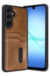 Mey İthalat®  Samsung Galaxy A57 5G Sara Kartvizitli Deri Kılıf - Taba