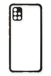 Mey İthalat®  Samsung Galaxy A71 Kılıf Miami Şeffaf Silikon - Siyah