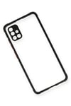 Mey İthalat®  Samsung Galaxy A71 Kılıf Miami Şeffaf Silikon - Siyah