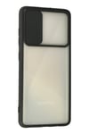 Mey İthalat®  Samsung Galaxy A71 Kılıf Palm Buzlu Kamera Sürgülü Silikon - Siyah