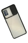 Mey İthalat®  Samsung Galaxy A71 Kılıf Palm Buzlu Kamera Sürgülü Silikon - Siyah