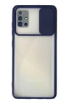 Mey İthalat®  Samsung Galaxy A71 Kılıf Palm Buzlu Kamera Sürgülü Silikon - Lacivert