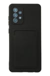 Mey İthalat®  Samsung Galaxy A72 Kılıf Kelvin Kartvizitli Silikon - Siyah