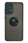 Mey İthalat®  Samsung Galaxy A72 Kılıf Montreal Yüzüklü Silikon Kapak - Yeşil
