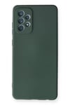 Mey İthalat®  Samsung Galaxy A72 Kılıf Nano içi Kadife Silikon - Koyu Yeşil