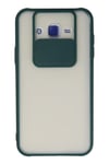 Mey İthalat®  Samsung Galaxy J7 Kılıf Palm Buzlu Kamera Sürgülü Silikon - Yeşil