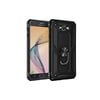Mey İthalat®  Samsung Galaxy J7 Kılıf Sofya Yüzüklü Silikon Kapak - Siyah