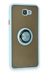Mey İthalat®  Samsung Galaxy J7 Prime Kılıf Montreal Yüzüklü Silikon Kapak - Buz Mavi